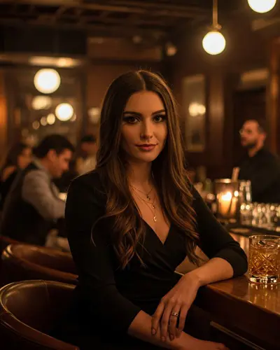 Woman at a bar